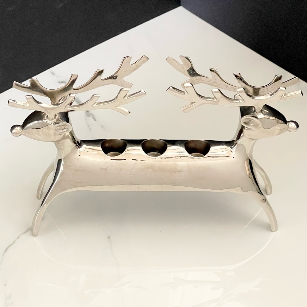 Silver Reindeer Candle Holder by Pottery Barn
